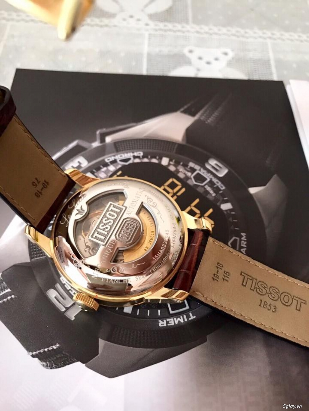 Bán đồng hồ Tissot T41 dây da chính hãng Hải triều còn BH xài rất kỹ - 3
