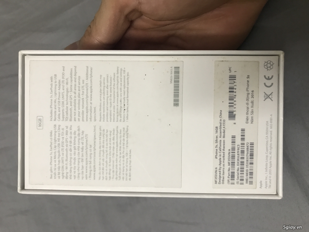 Iphone 5S 16GB Trắng Fullbox - Chính Hãng - 1