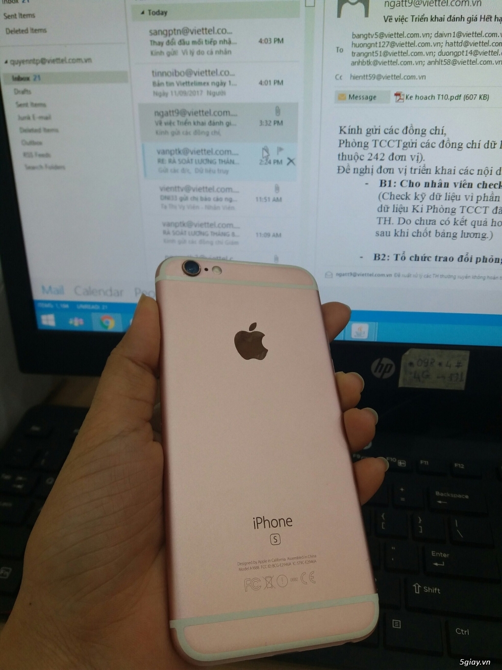 Cần Bán: iPhone 6S 64GB ROSEGOLD mới 99%
