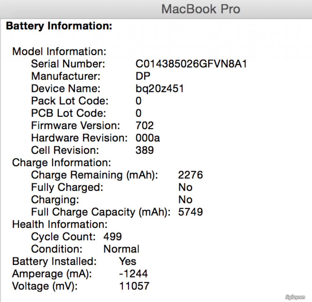 Cần Bán MacBook Pro (Retina, 13-inch, Mid 2014) SSD: 512 GB - 2