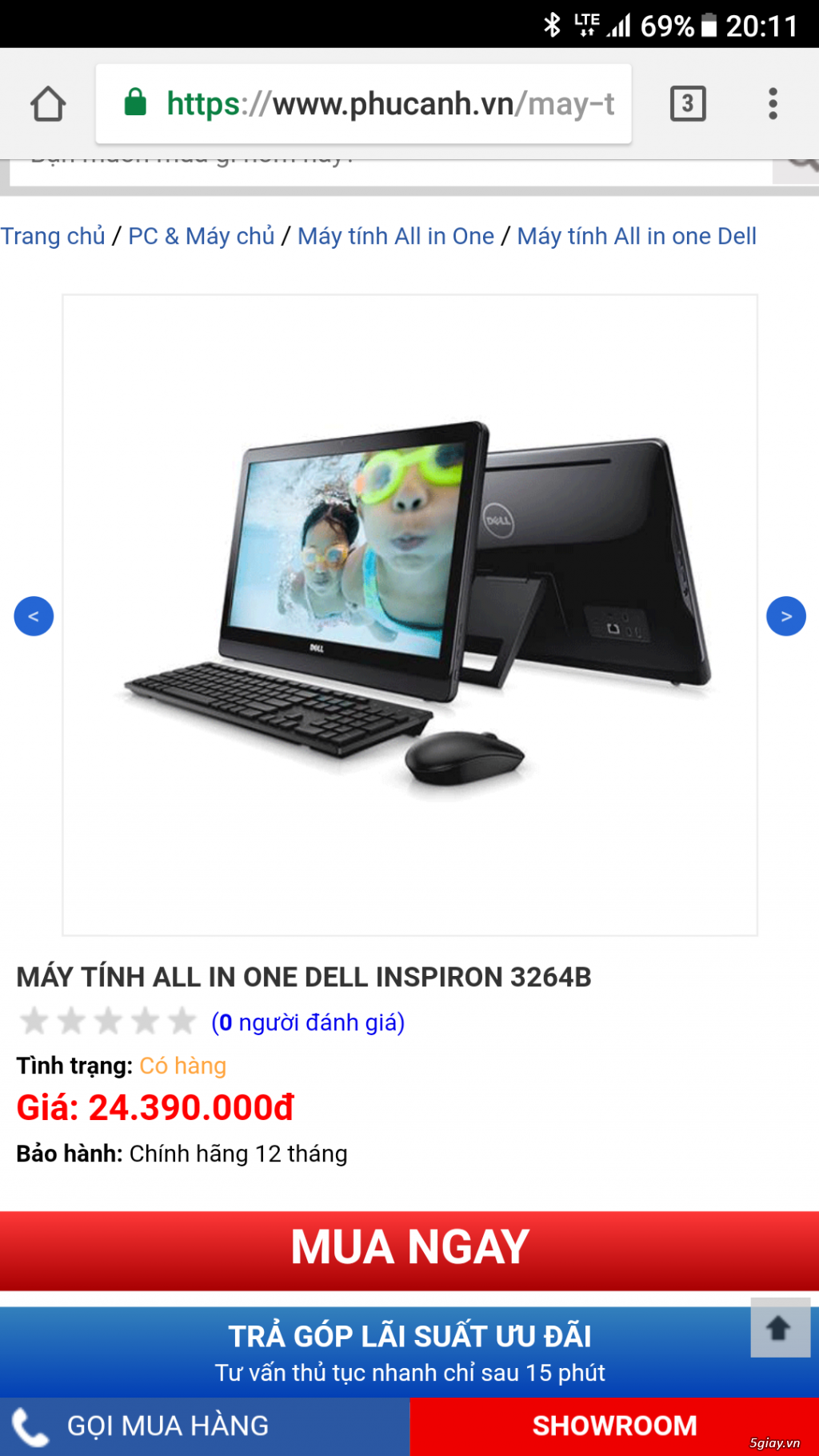 Máy tính All in one Dell Inspiron 3264B - 1