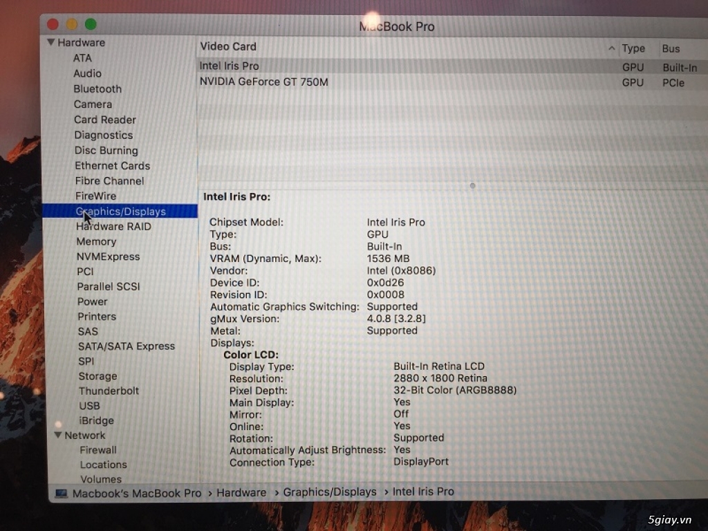 Macbook Pro Retina Late 2013 Core i7 max option máy đẹp 99% zin all - 5