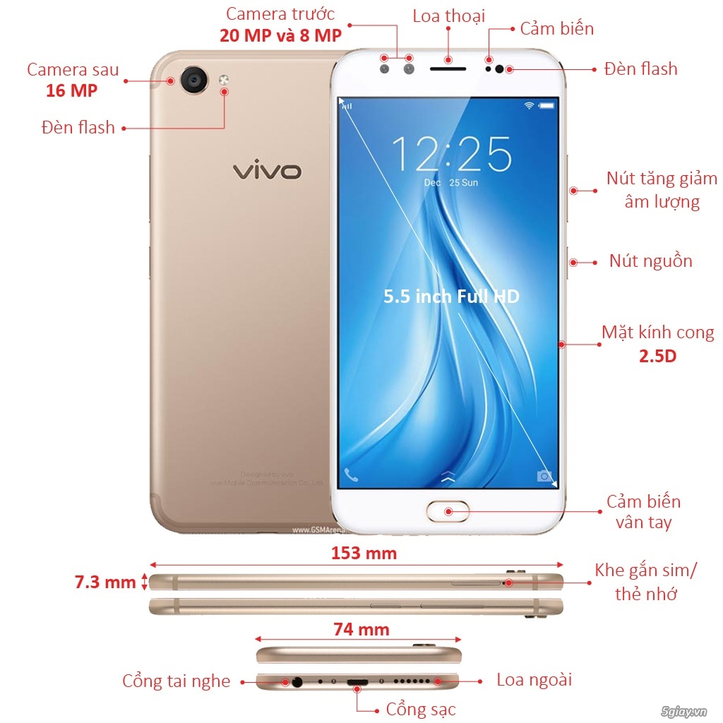 CẦN BÁN VIVO V5 PLUS - FULLBOX ( 99,99% ) - BẢO HÀNH 12 THÁNG - 4