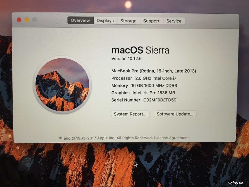 Macbook Pro Retina Late 2013 Core i7 max option máy đẹp 99% zin all - 3