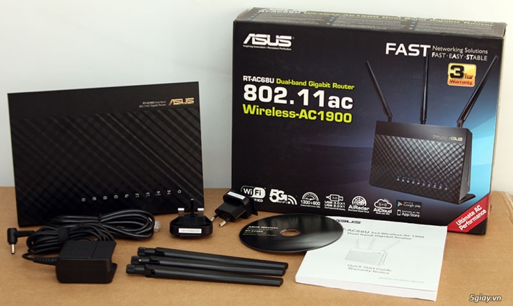 ASUS RT-AC68U - Router Wifi Băng Tầng Kép AC 1900Mp new 100%