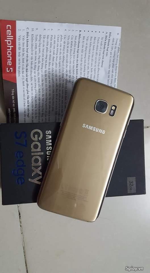 S7 edge gold 2 sim Samsung VN, bh hãng 11/2017 + 1 năm bh cellphones