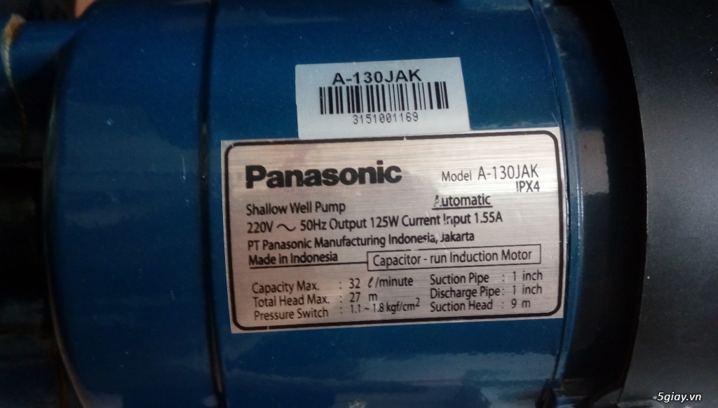 Máy bơm tăng áp lực tự động Panasonic ko cần mồi như mới - 3