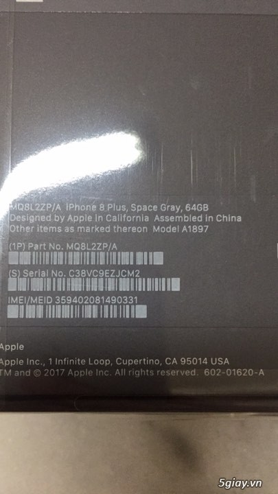 Bán IP 8 Plus 64GB ( Space Gray + Gold) hàng Sing - 1