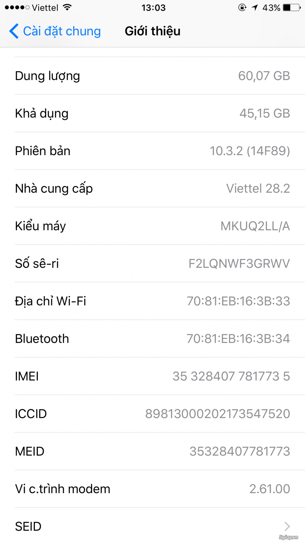 Iphone 6s plus lock LL/A 64g lên vỏ 7plus đen nhám - 2