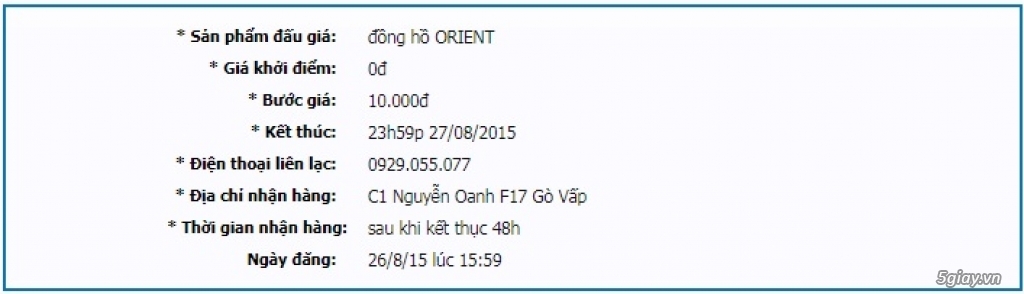 [Đôn giá] Đồng Hồ Nam ESPRIT AUTH New 100% - End 23h59p ngày 27/9/2017