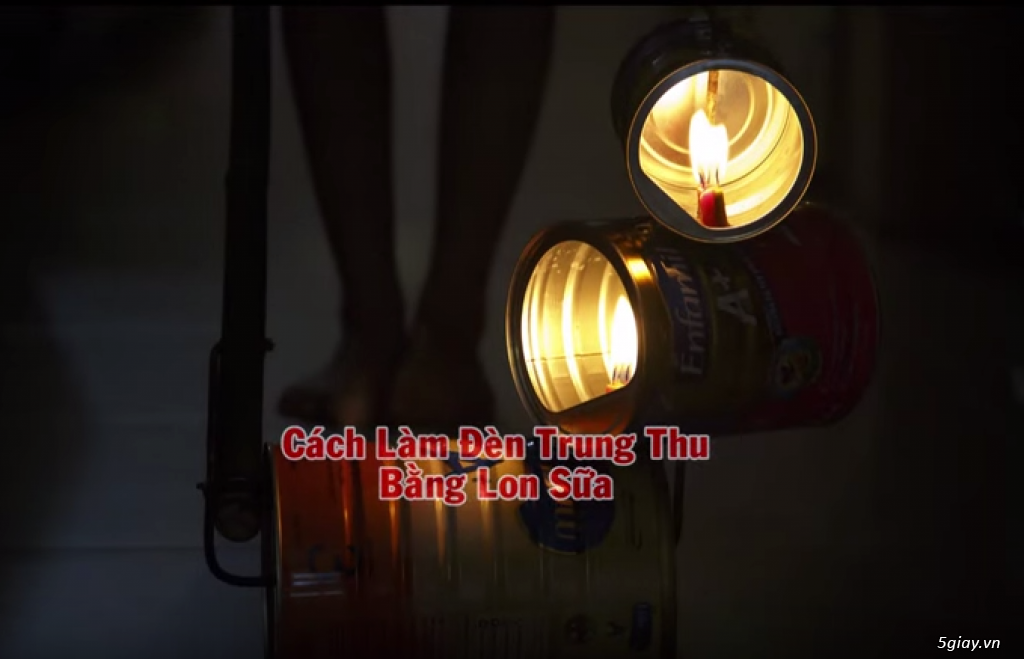 Làm lồng đen bằng lon sữa chơi Trung thu - 7