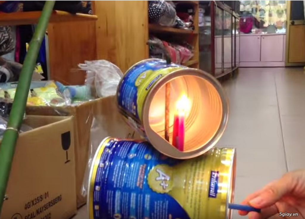 Làm lồng đen bằng lon sữa chơi Trung thu - 6