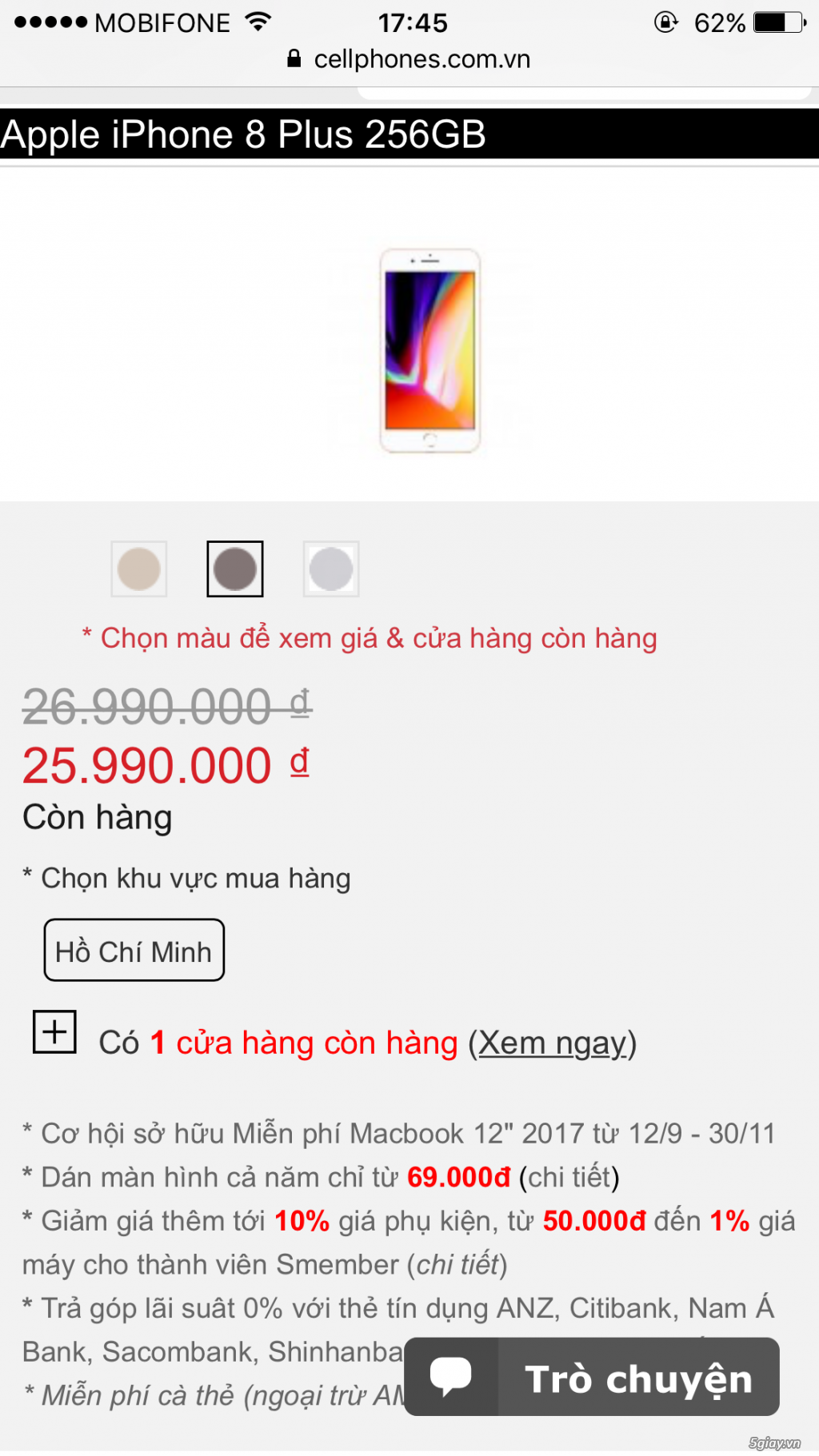 Cần bán iphone 8 Plus 256gb Zp hang singapore