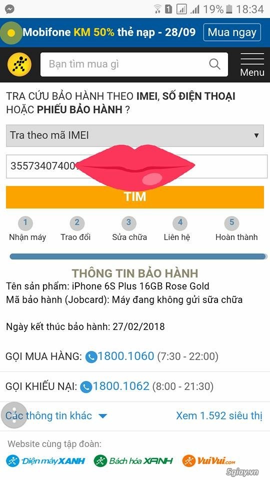 Bán iphone 6s plus , hàng công ty, bảo hành 27/2/2018