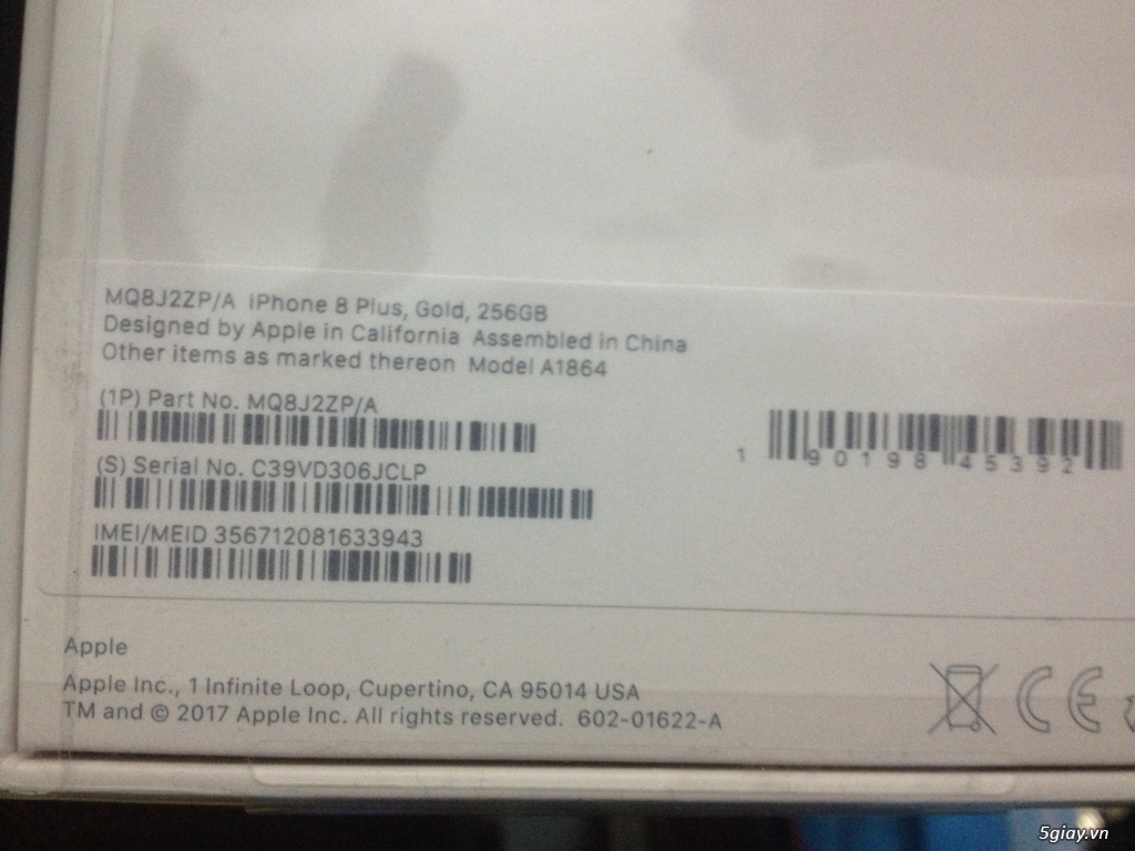 HCM-Q1- Iphone 8 plus, gold 256GB - nguyên seal, full box giá mềm - 2