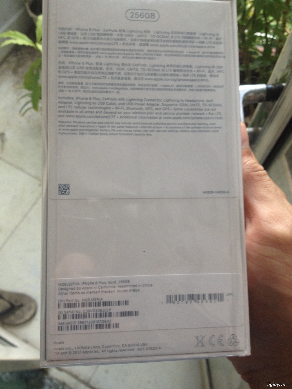 HCM-Q1- Iphone 8 plus, gold 256GB - nguyên seal, full box giá mềm - 4