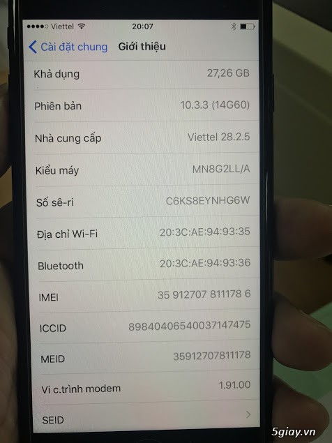IPHONE 7 32GB-ĐEN NHÁM- LL/A- 2ND- (97-98%)
