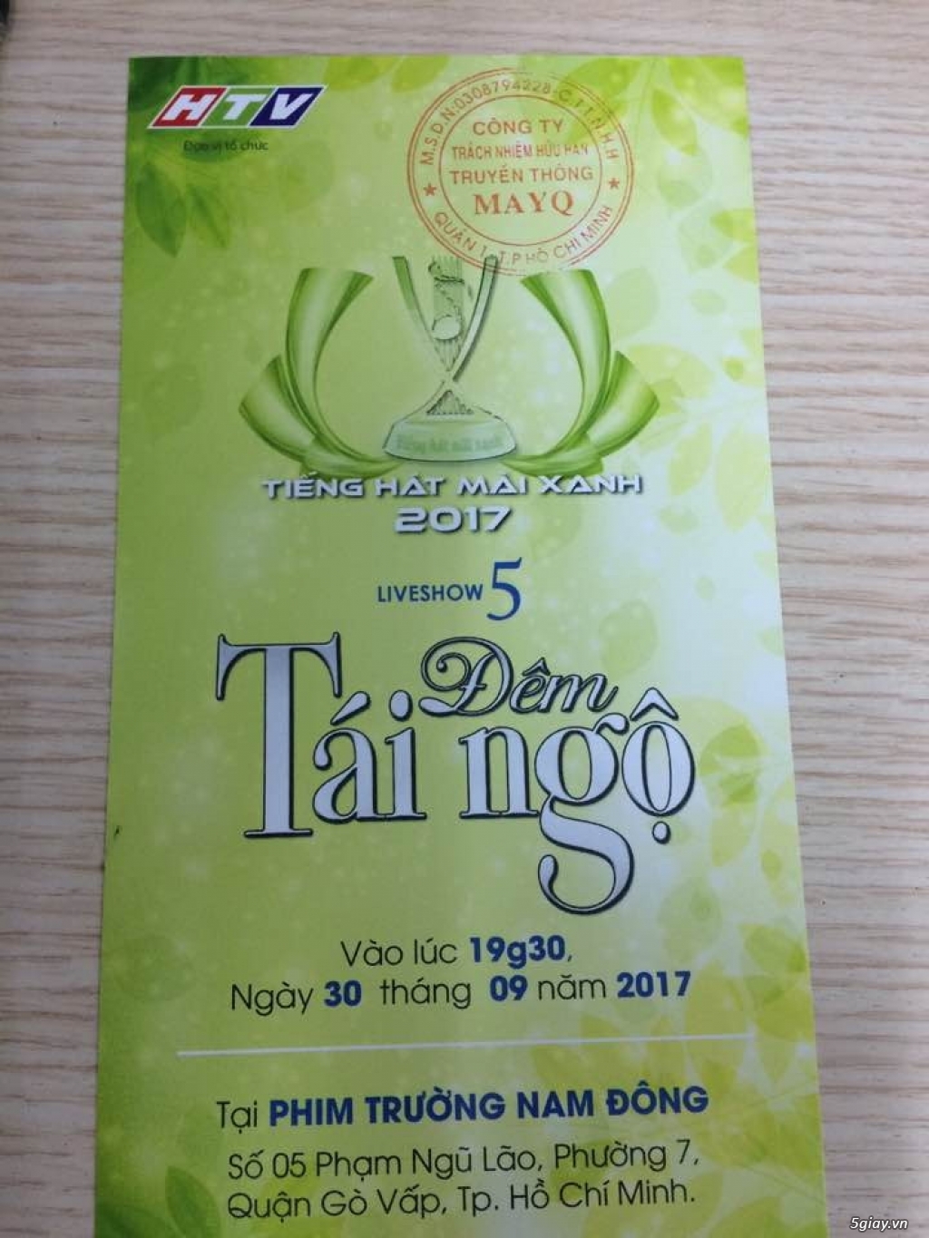 Vé xem Tiếng hát mãi xanh 2017 - 2
