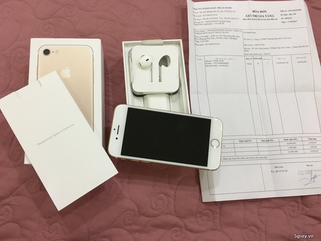 Iphone 7 32gb Gold FPT sài đc 13 ngày, fullbox, còn hoá đơn mua hàng - 5