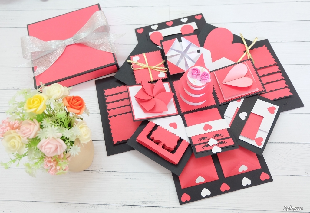 Hộp quà tặng Love box, scrapbook, mini album - 6