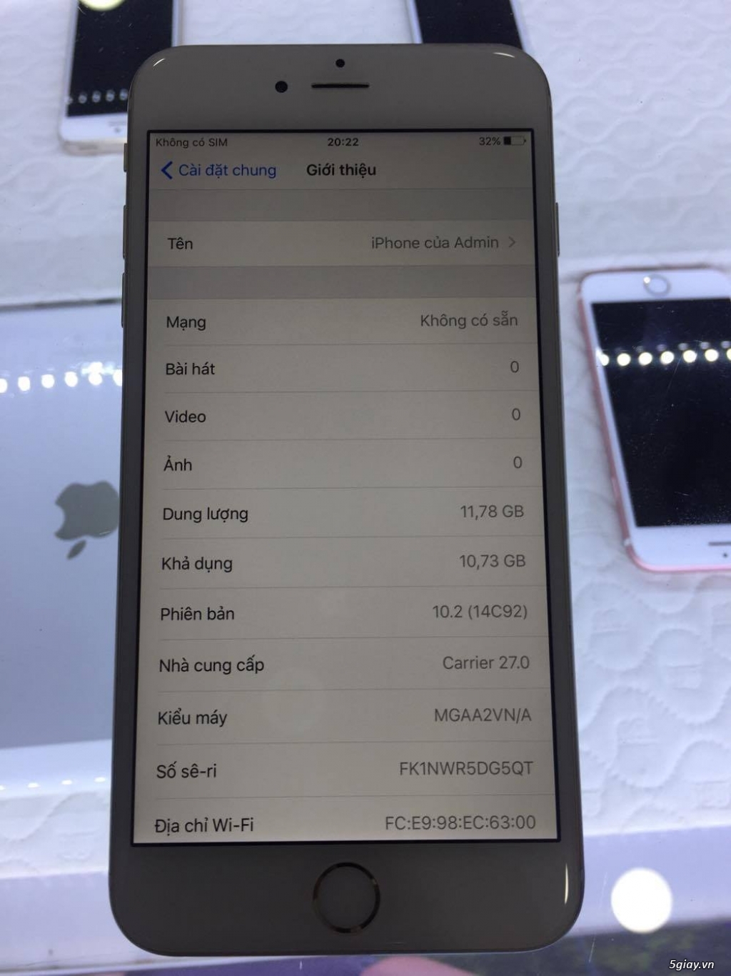 iphone 6plus Gold q.tế mã vn fpt b.hành 12 tháng