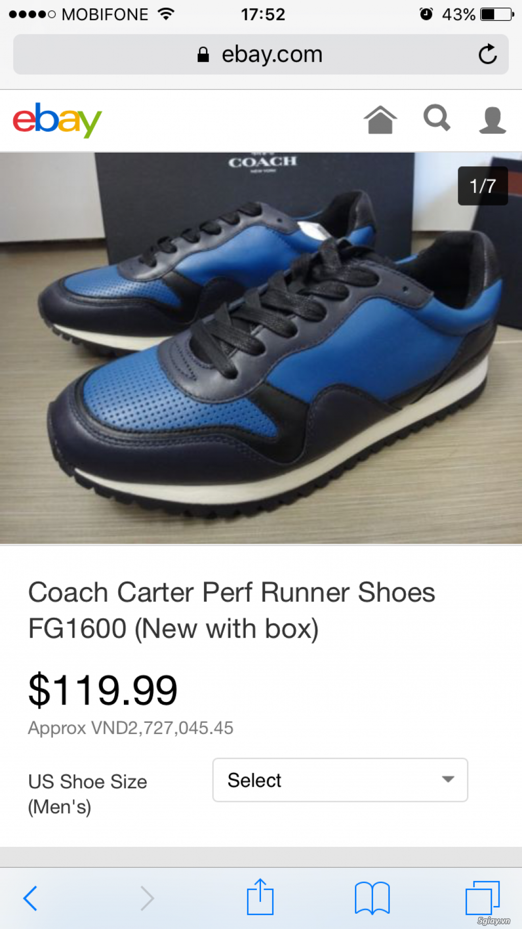 Giày coach xuất chính hãng full box - 1