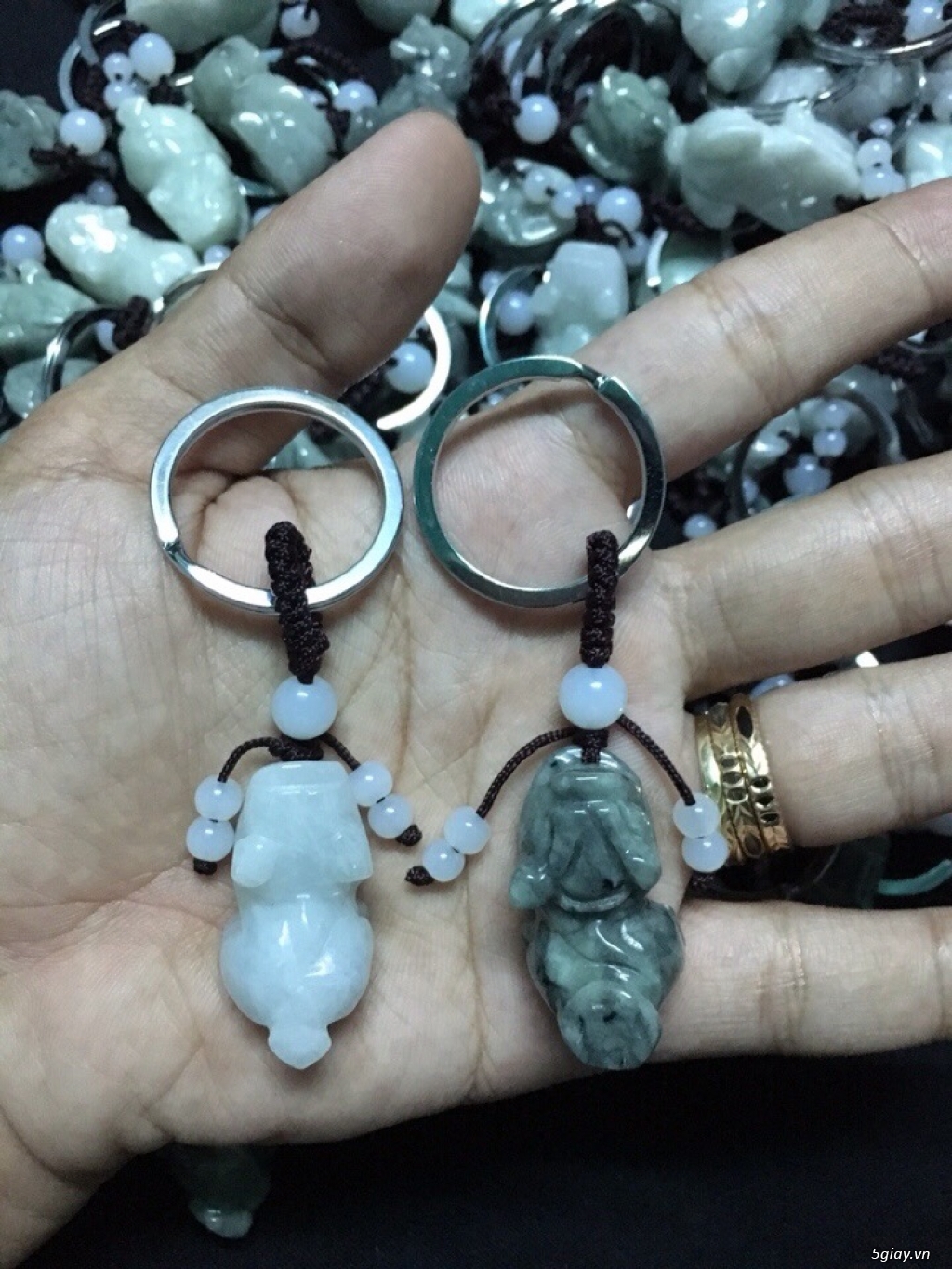 Mặt dây, Nhẫn Cẩm thạch chạm rồng, Tỳ hưu phong thuỷ - 21