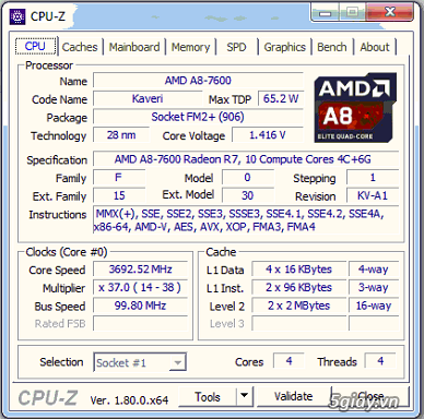 Dàn máy AMD A8-7600, Ram 8GB, Card ATI 1GB + Loa Soundmax B50 5.1 - 5
