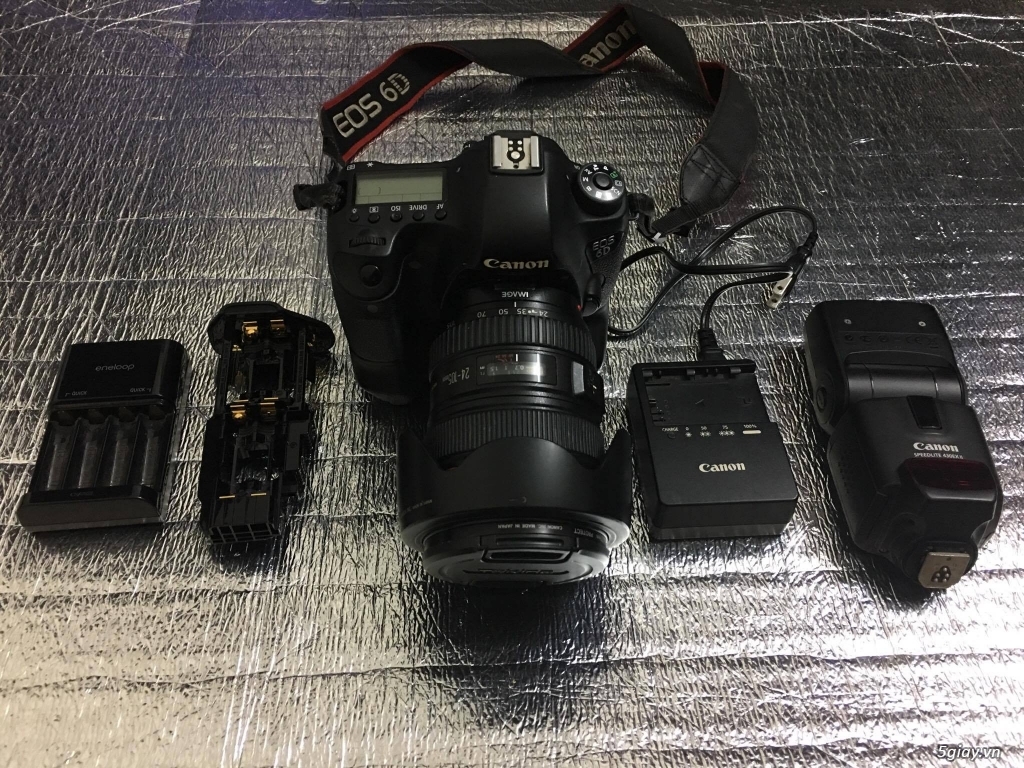 Cần Thanh Lí Bộ Canon 6D Lens 24-105 Grip BG13 Flash - 1
