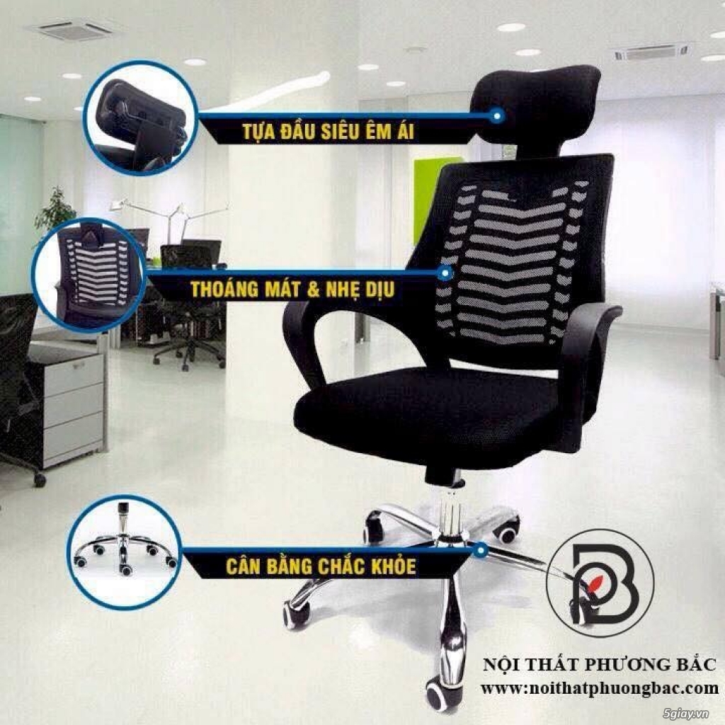 Ghế chân xoay có tựa đầu - 1