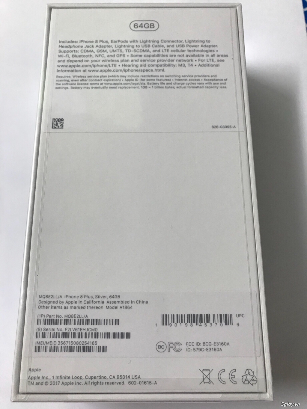 IPhone 8 Plus 64Gb Silver Ll nguyên seal - 1