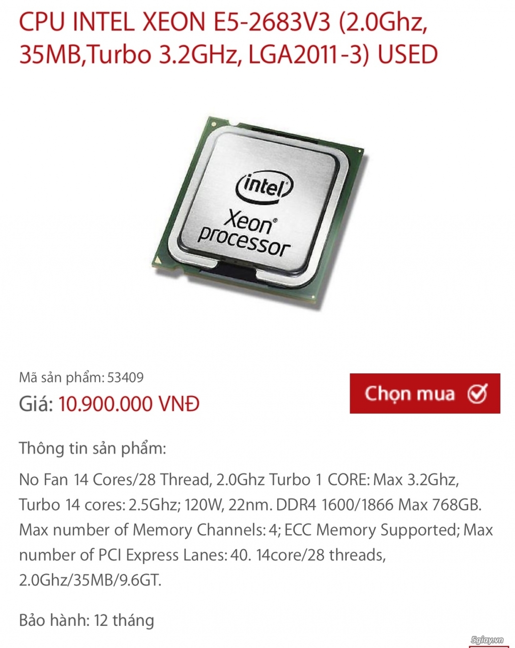 ĐÀ NẴNG - CPU Xeon E5 2683v3 và Main MSI X99A Sli plus | 5giay