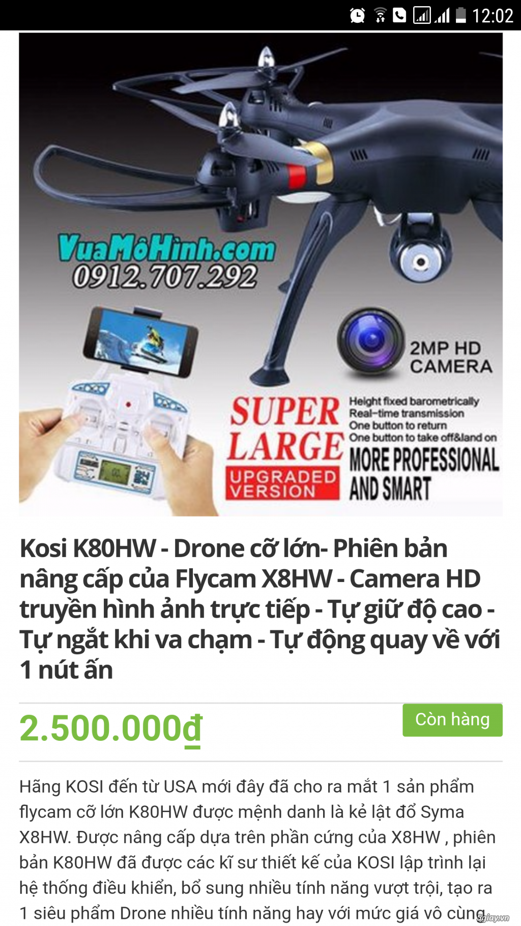 Cần bán flycam kosi K80HW - 2