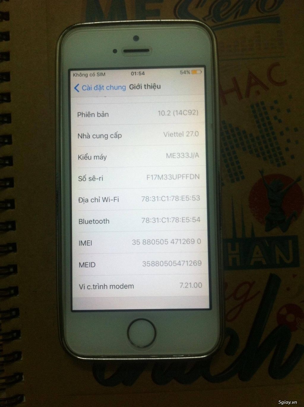 Iphone 5s Trắng QT Nguyên Zin New 99% - 1