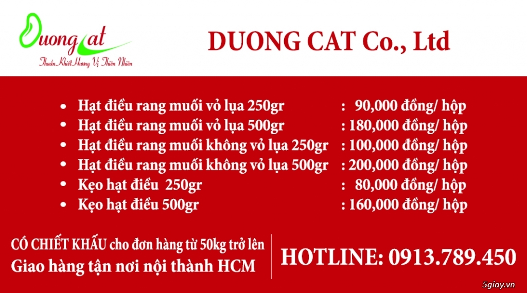 Chuyên cung cấp Hạt điều rang muối vỏ lụa Dương Cát - 3