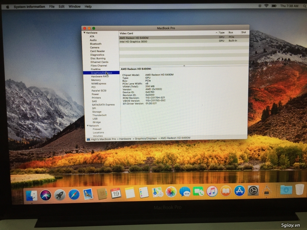 Macbook Pro 2011 15 inch, CPU i7 quad core 2.0ghz, ram 8gb, ssd 240gb - 18