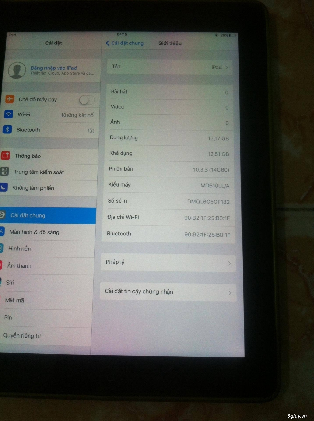 Ipad 4 16GB Only Wifi Nguyên Zin 100% New 99%