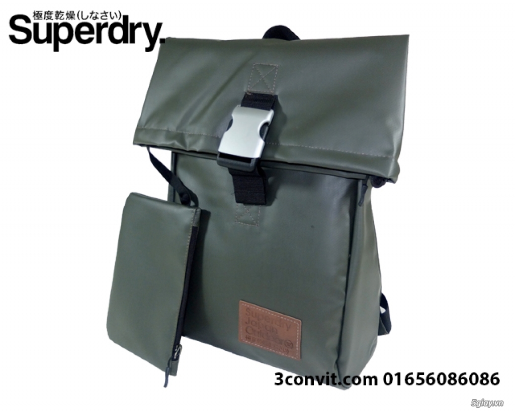 Balo Superdry Deluxe Tarpaulin Backpack Grey new 100%, giá rẻ - 2