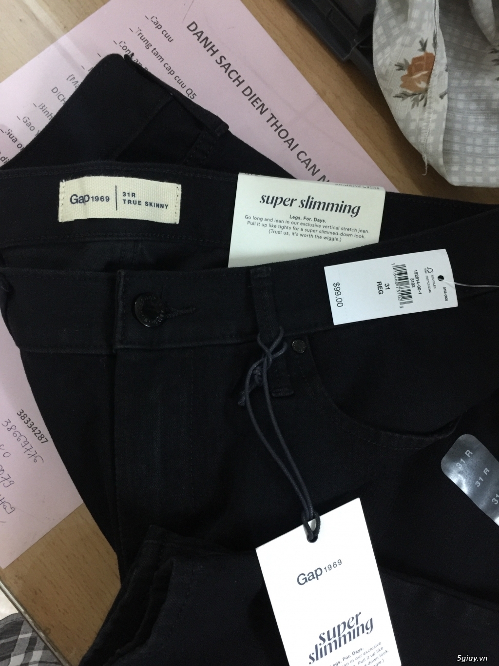 Quần jean đen skinny Gap xách tay Us 100% new