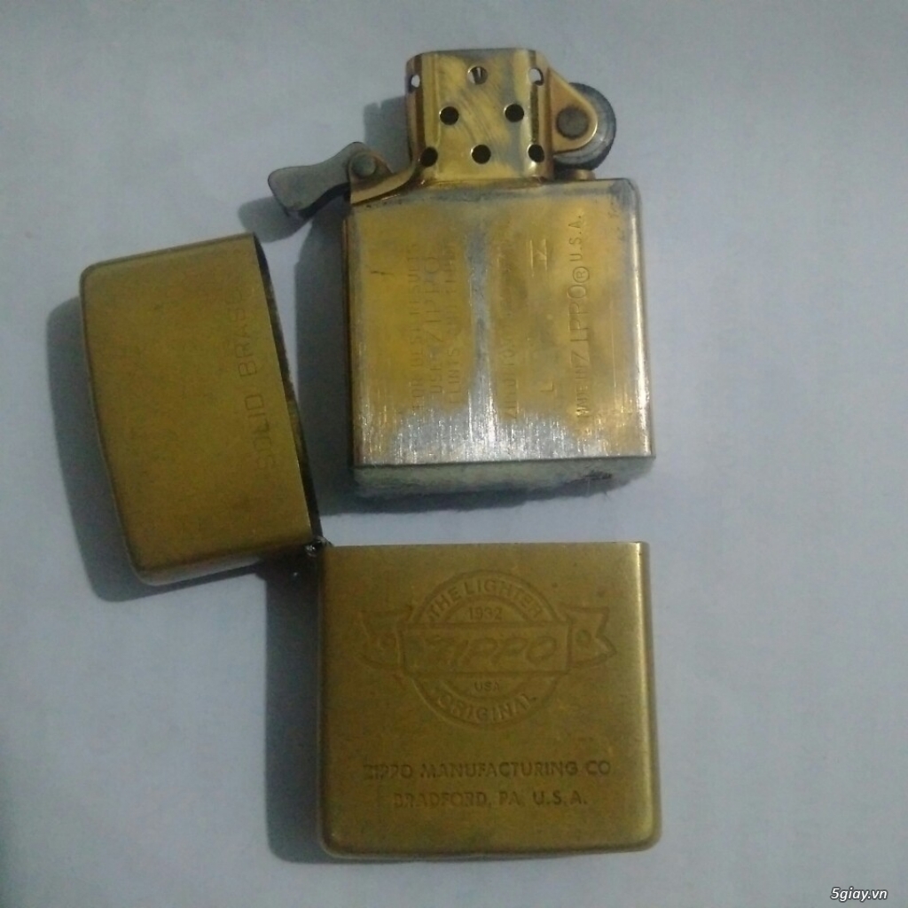 Bán cặp zippo đồng khối solid brass (có hình) - 2