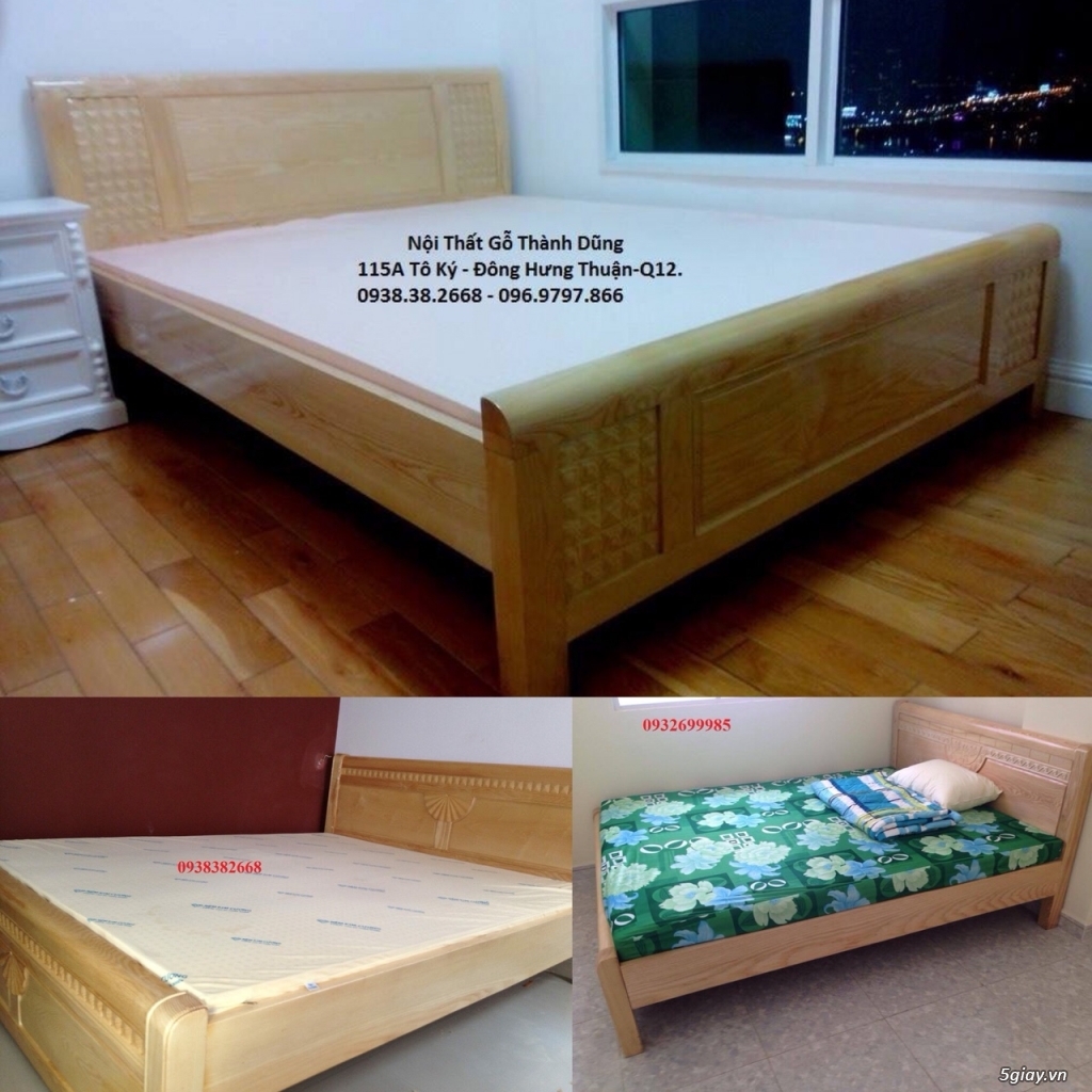 Bộ phòng ngủ gỗ tự nhiên giá rẻ - 1