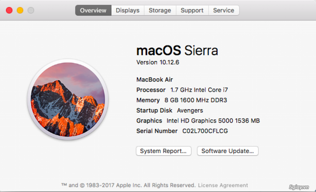 Bán macbook air mid 2013 i7 | 8GB | 512SSD - Max Option