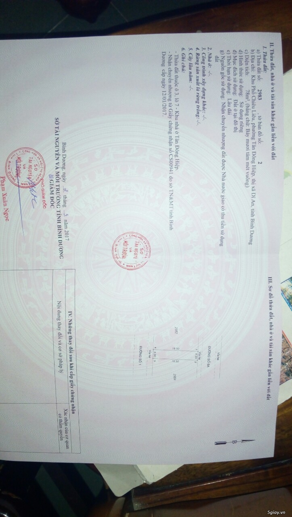 Bán đất tại KDC Tân Đông Hiệp, Dĩ an đối diện cty Giầy da Thái Bình