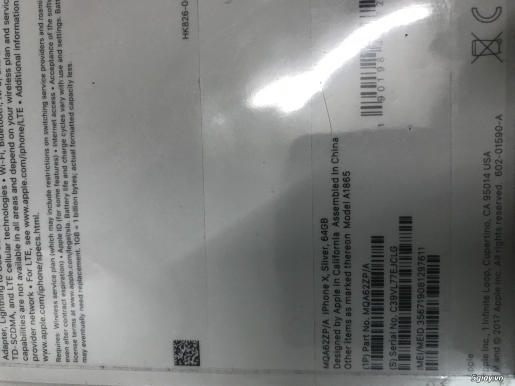 Iphone X 64GB Sliver nguyên seal
