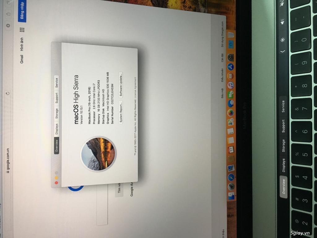 MacBook Pro 15-inch Touch Bar 2016 Core i7 - Silver - 256GB - 2