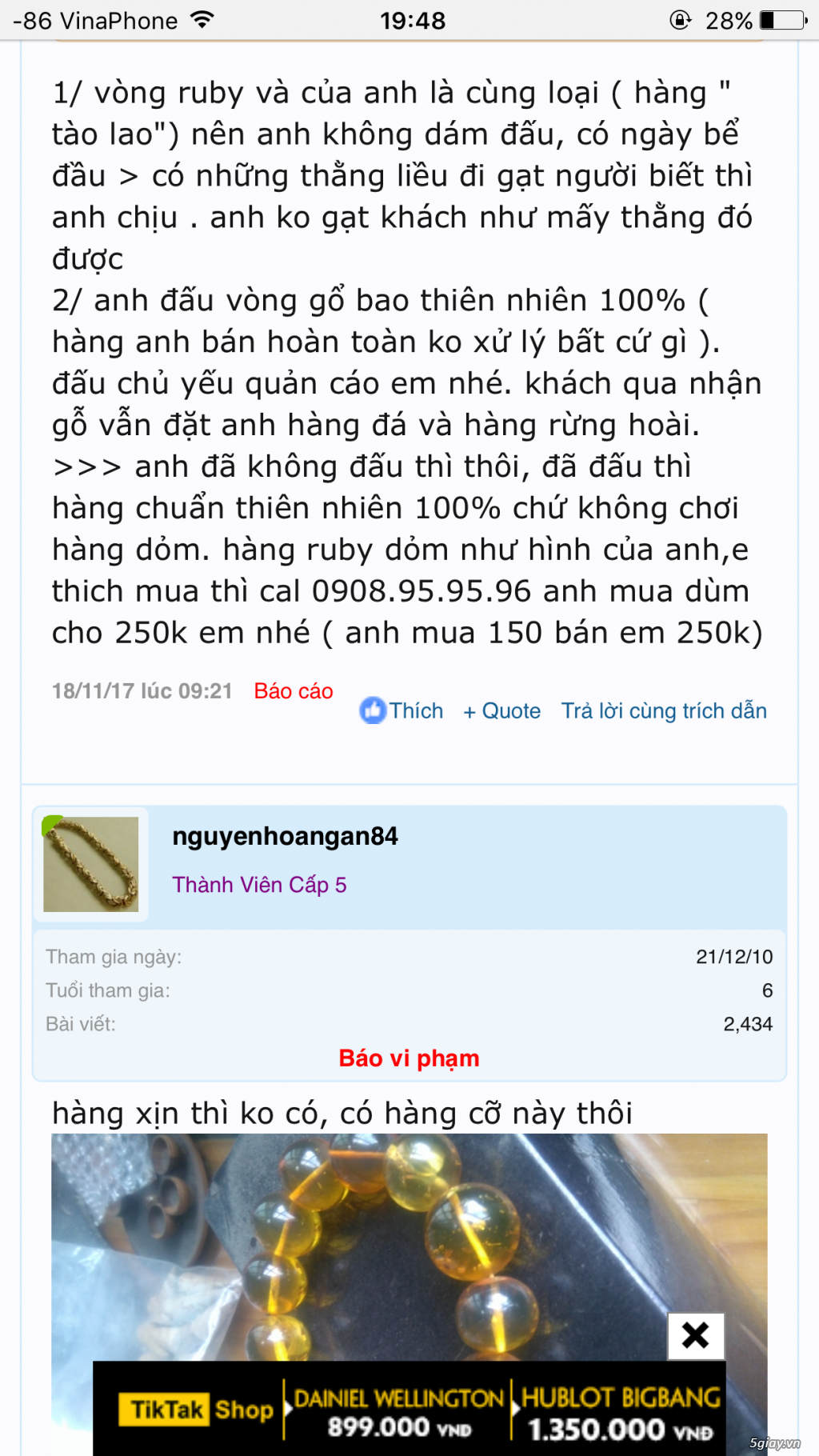 Nhờ BQT xử lý nick KOF - số điện thoại 09414.09414 gây spam trên topic đấu giá - 1