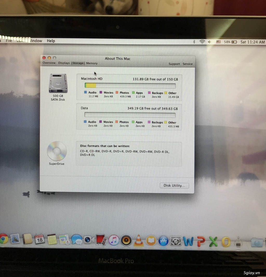 Macbook pro Md313 Late 2011 98% 8t8 - 8