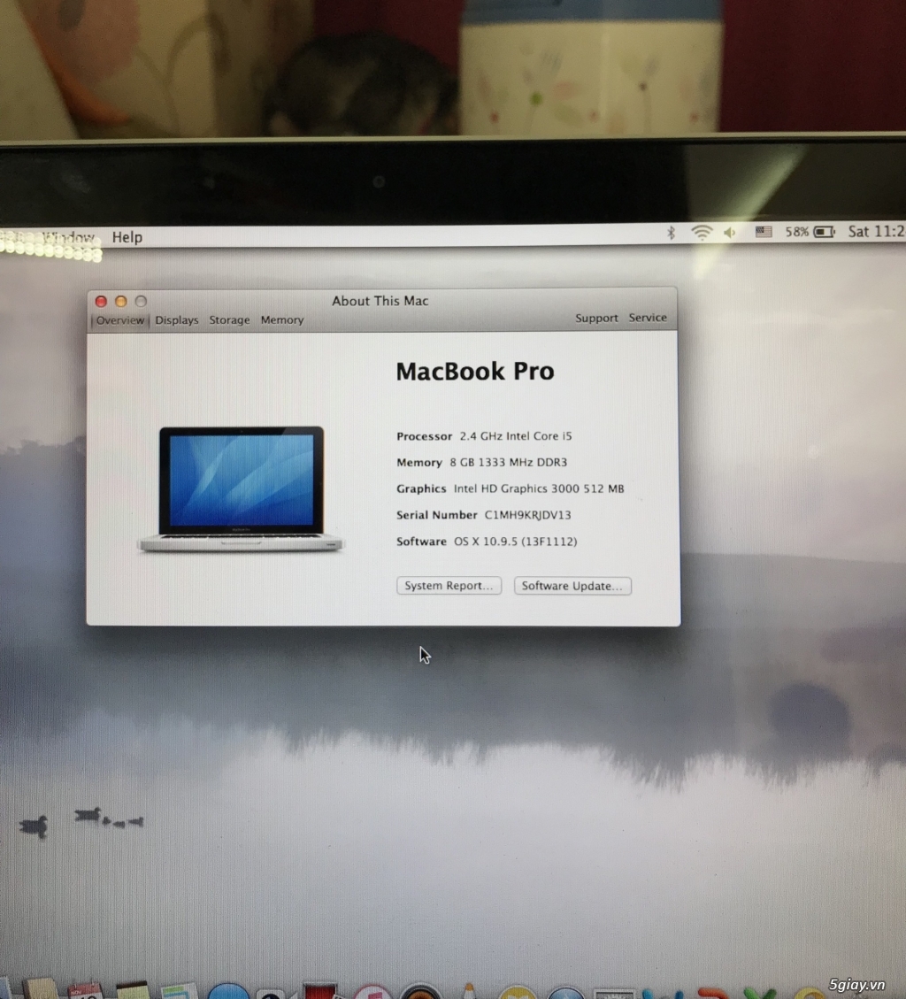 Macbook pro Md313 Late 2011 98% 8t8 - 6