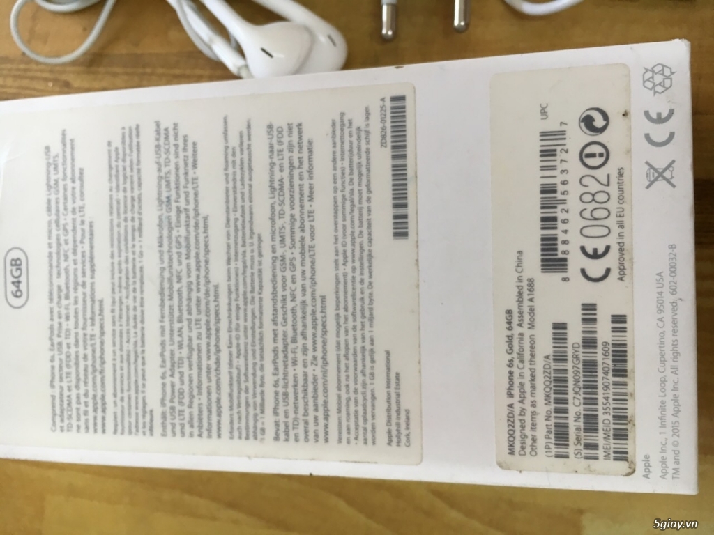 iPhone 6s gold,64g fullbox zin theo máy