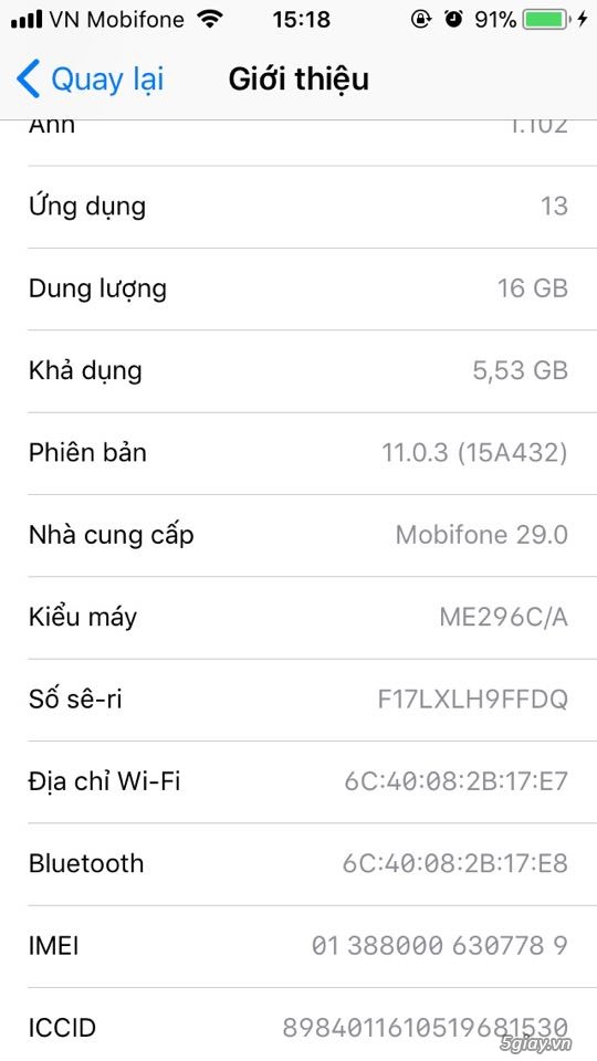 Iphone 5S Gold 16G - Icould chính chủ, Quốc Tế - 99% - 3